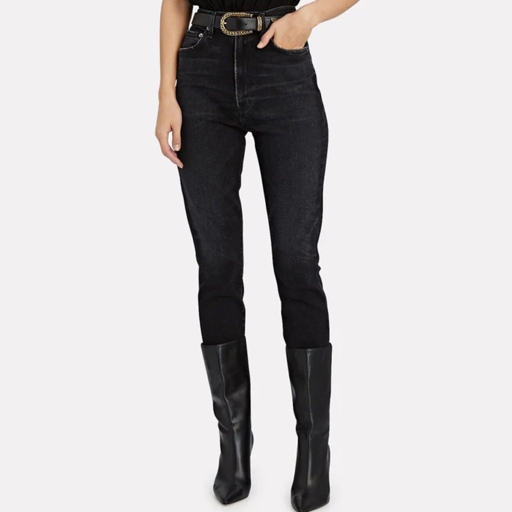 AGOLDE 90'S PINCH WAIST HIGH‎ RISE SKINNY JEANS BLACK SIZE 26